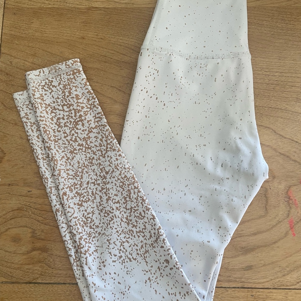 Buffbunny Collections Speckled White and Rose Gold Leggings